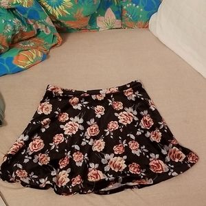 Forever 21 A line velvet floral skirt